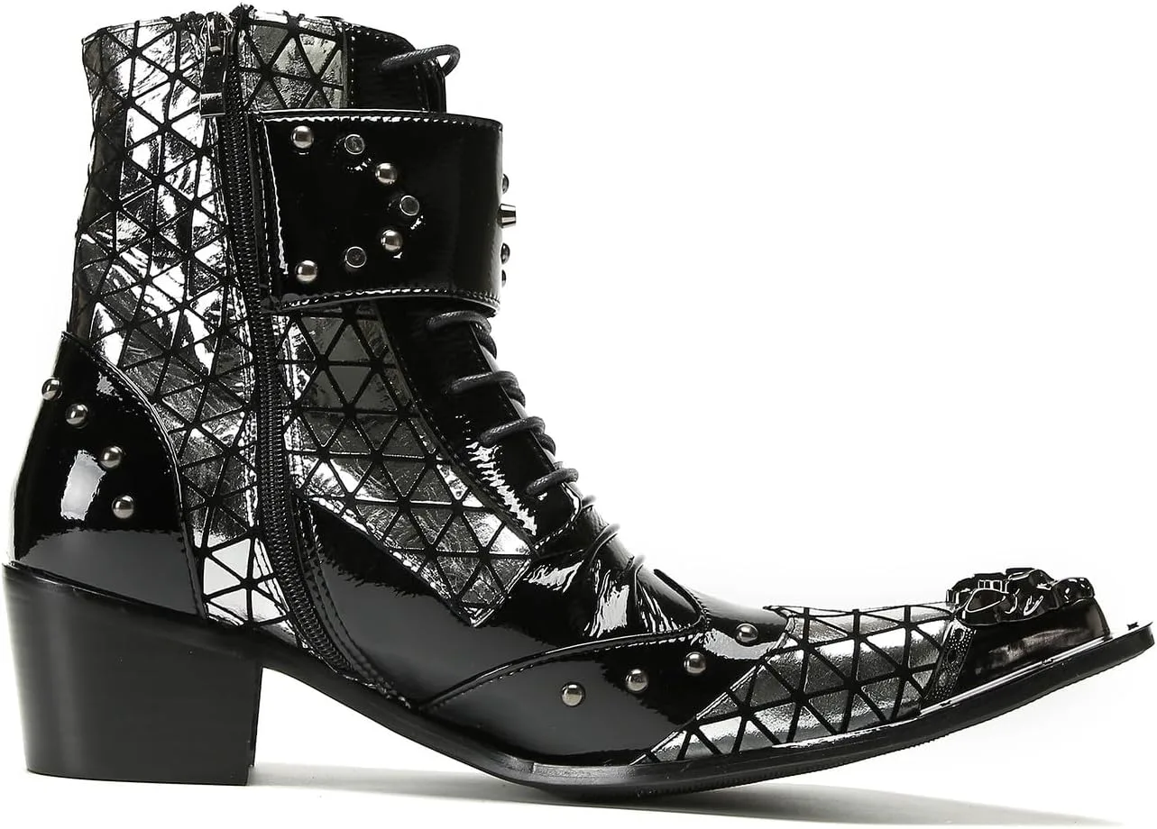 Мужские готические панк-ботинки Santimon в западном стиле с пряжкой - настоящая кожа, металлический заостренный носок, ботинки на шнуровке с пряжкой и заклепками для клуба, вечеринки или сцены, серебряный
Мужские готические панк-ботинки Santimon в западном стиле с пряжкой - настоящая кожа, металлический заостренный носок, ботинки на шнуровке с пряжкой и заклепками для клуба, вечеринки или сцены, серебряный