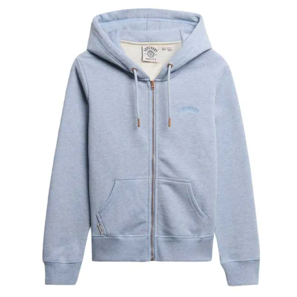 Толстовка Superdry Essential Logo full zip, синий 
Толстовка Superdry Essential Logo full zip, синий