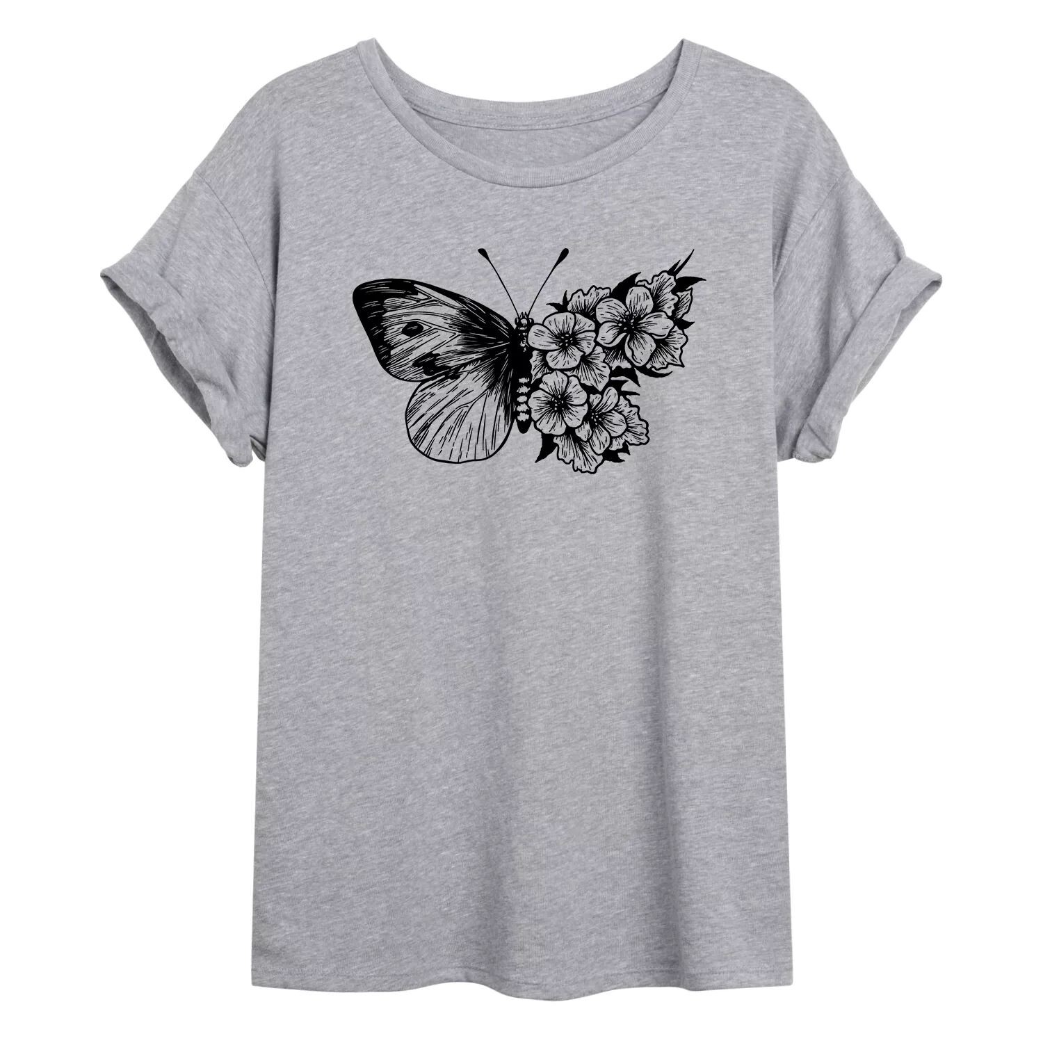 Детская футболка большого размера с рисунком бабочки и цветочным принтом Licensed Character
Детская футболка большого размера с рисунком бабочки и цветочным принтом Licensed Character