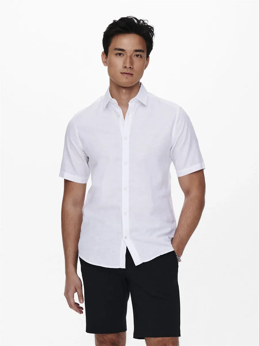 Рубашка ONLY & SONS с короткими рукавами "ONSCAIDEN SS SOLID LINEN SHIRT NOOS", белый
Рубашка ONLY & SONS с короткими рукавами "ONSCAIDEN SS SOLID LINEN SHIRT NOOS", белый
