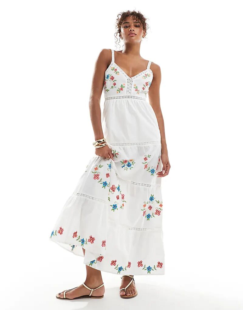 Платье макси с вышивкой в стиле мисс Селфридж белого цвета
Платье макси с вышивкой в стиле мисс Селфридж белого цвета