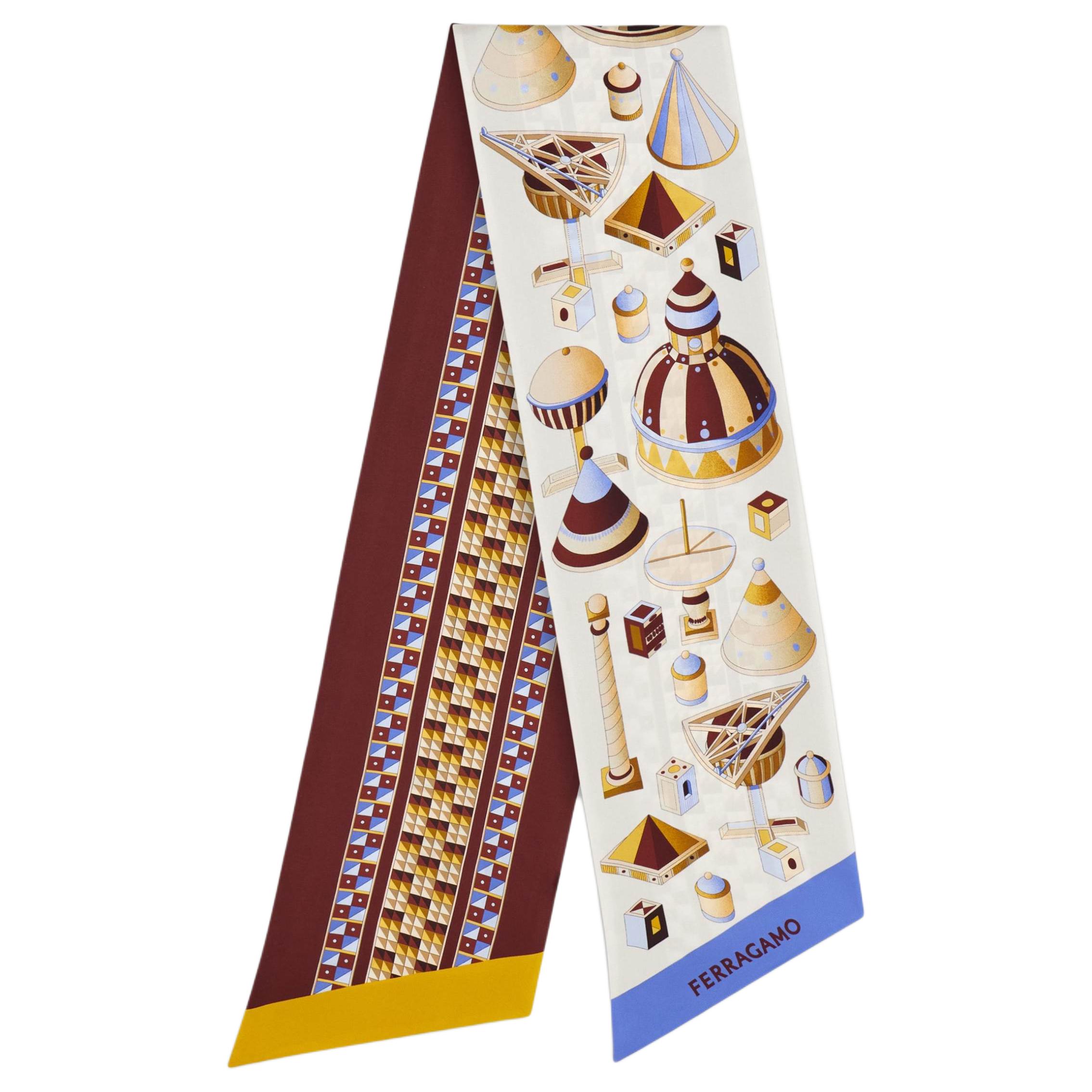 Ferragamo Ренессансный принтовый шарф, Brown 
Ferragamo Ренессансный принтовый шарф, Brown