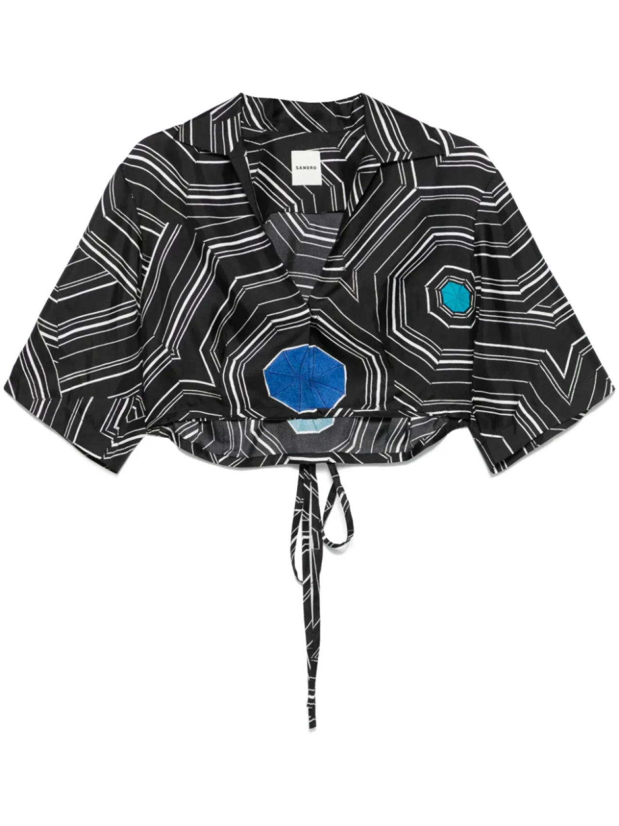 SANDRO блузка с геометричным принтом, черный 
SANDRO блузка с геометричным принтом, черный