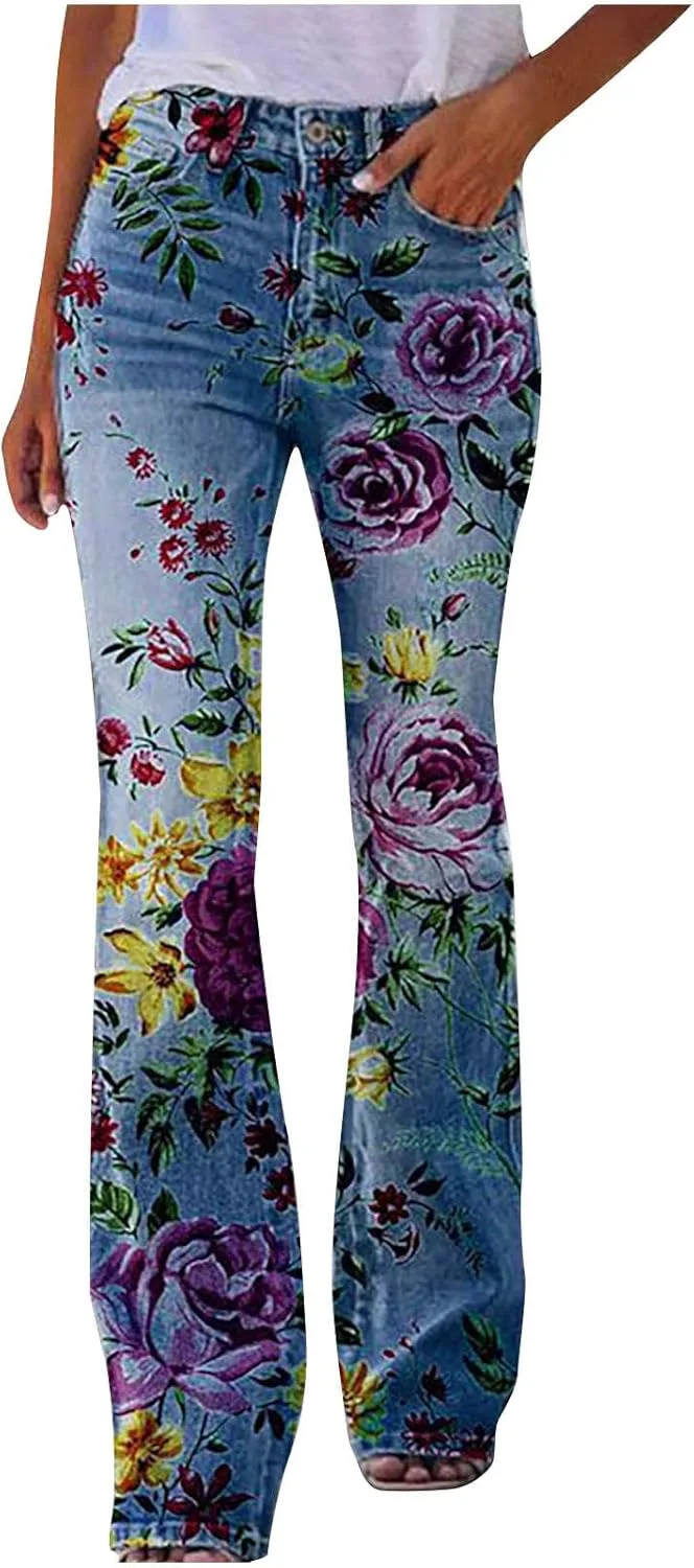 Akklian Flare джинсы для женщин с цветочным принтом, Stretch, Wide Leg
Akklian Flare джинсы для женщин с цветочным принтом, Stretch, Wide Leg