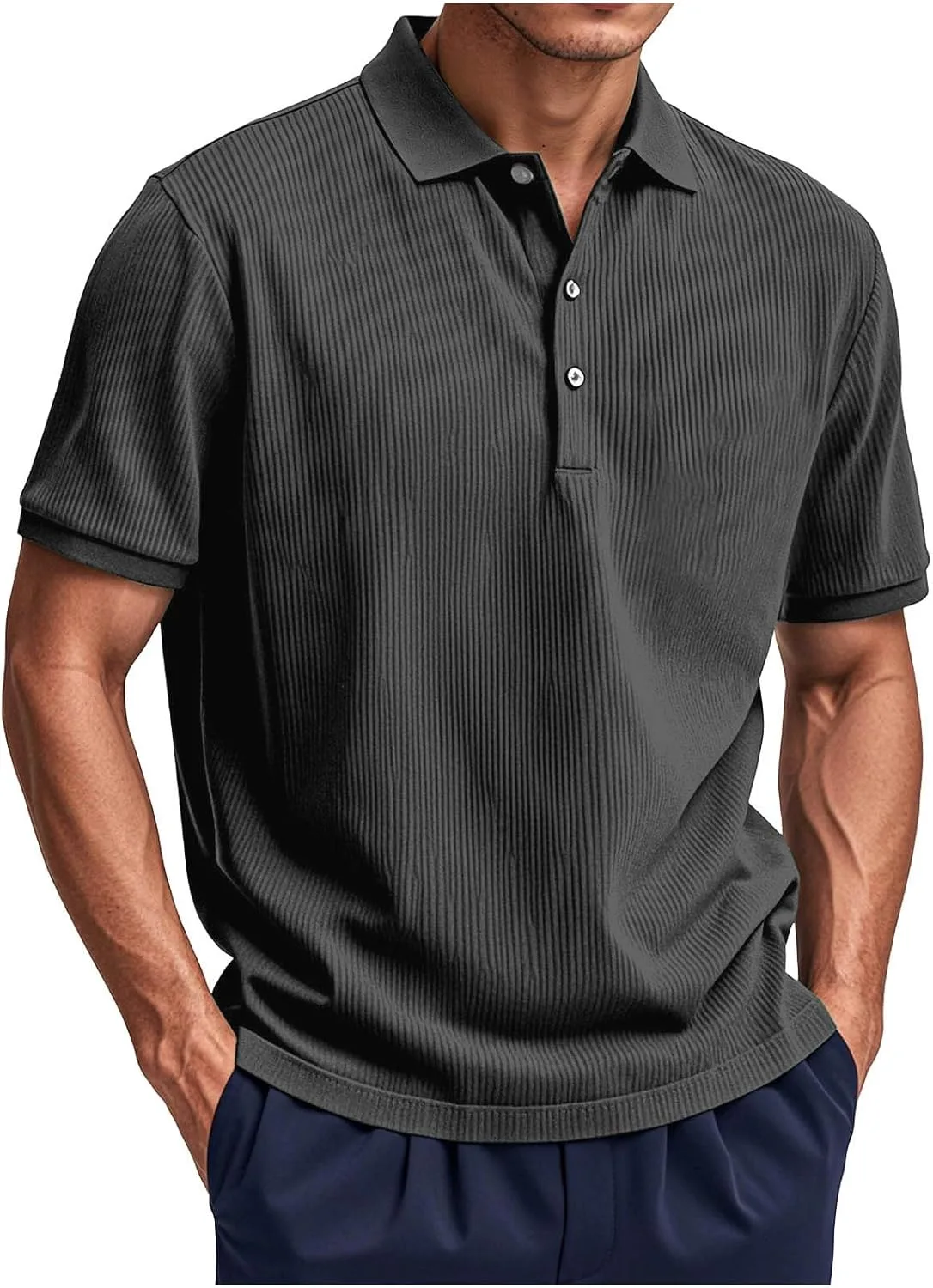 Мужская поло с рифленым воротником и влагоотводящей тканью
Мужская поло с рифленым воротником и влагоотводящей тканью