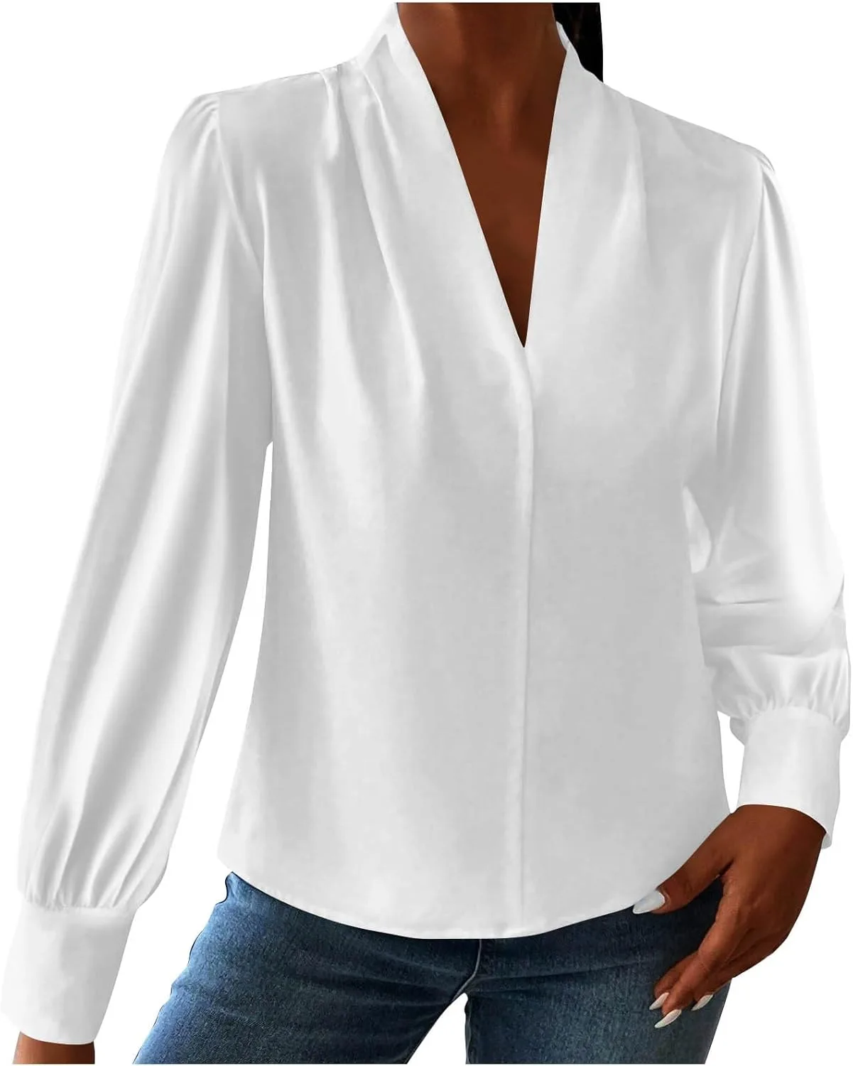 Женская блузка из сатина и шелка с V-образным вырезом и длинными рукавами bawilom
Женская блузка из сатина и шелка с V-образным вырезом и длинными рукавами bawilom