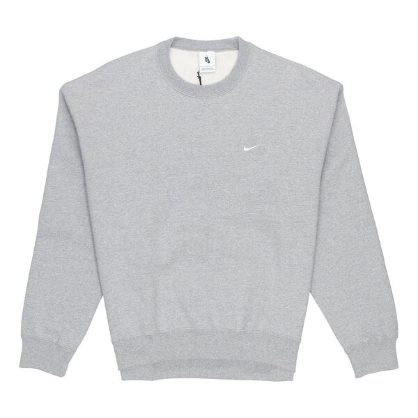 Толстовка lab fleece crew solid color plush stay warm sports round neck pullover gray dark gray Nike, серый 
Толстовка lab fleece crew solid color plush stay warm sports round neck pullover gray dark gray Nike, серый