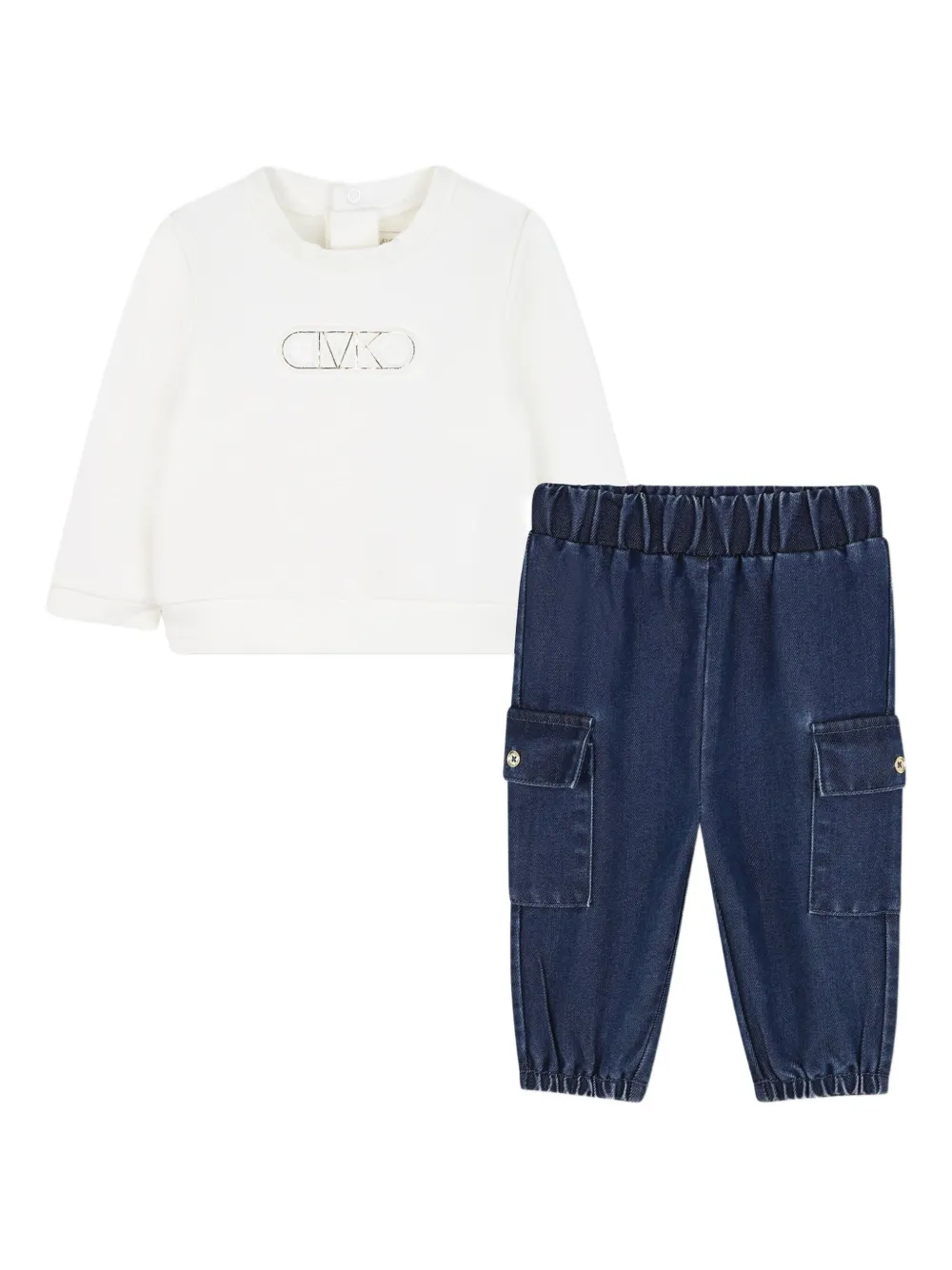 Комплект из толстовки и брюк с логотипом Michael Kors Kids, белый
Комплект из толстовки и брюк с логотипом Michael Kors Kids, белый