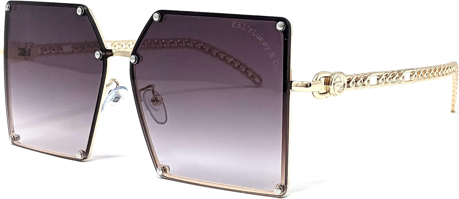 Солнцезащитные очки K&L Luxury & Co. Oversized Cateye Rimless Sunglasses K03252021 с золотистыми металлическими градиентными линзами для женщин (золотой, серый) K&L's Luxury & Co., Gold
Солнцезащитные очки K&L Luxury & Co. Oversized Cateye Rimless Sunglasses K03252021 с золотистыми металлическими градиентными линзами для женщин (золотой, серый) K&L's Luxury & Co., Gold