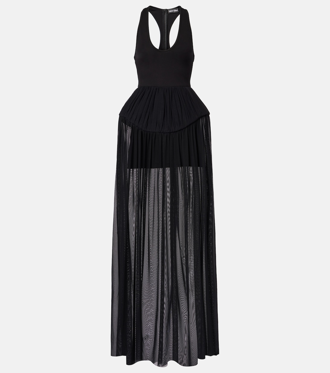 Платье из джерси и шифона David Koma, черный
Платье из джерси и шифона David Koma, черный