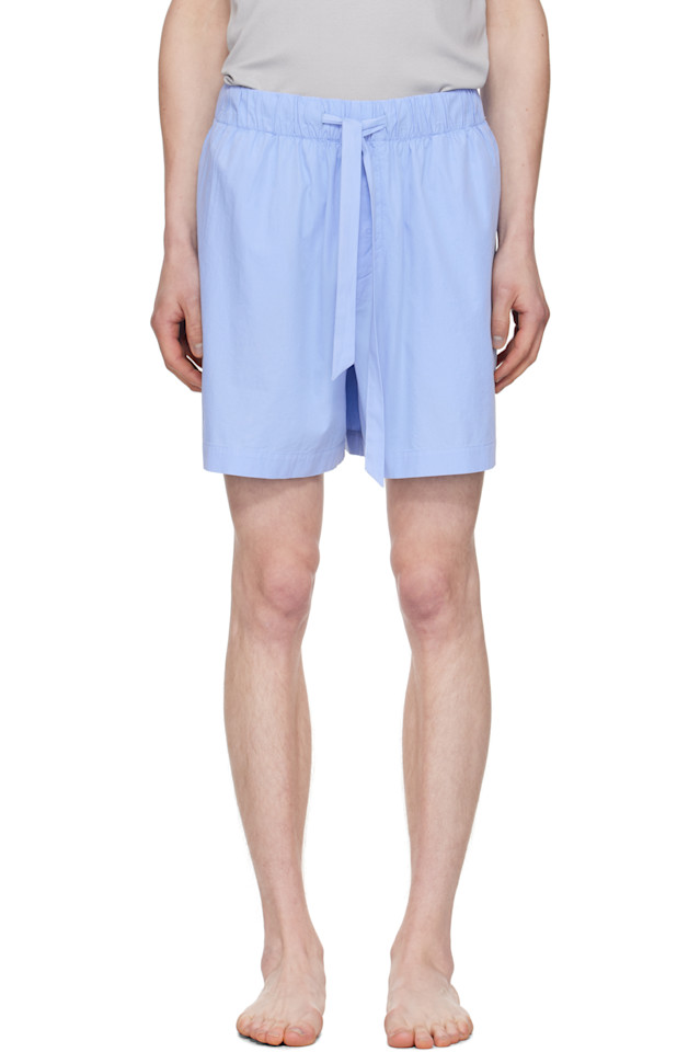 Пижамные шорты из поплина Tekla, синий 
Пижамные шорты из поплина Tekla, синий