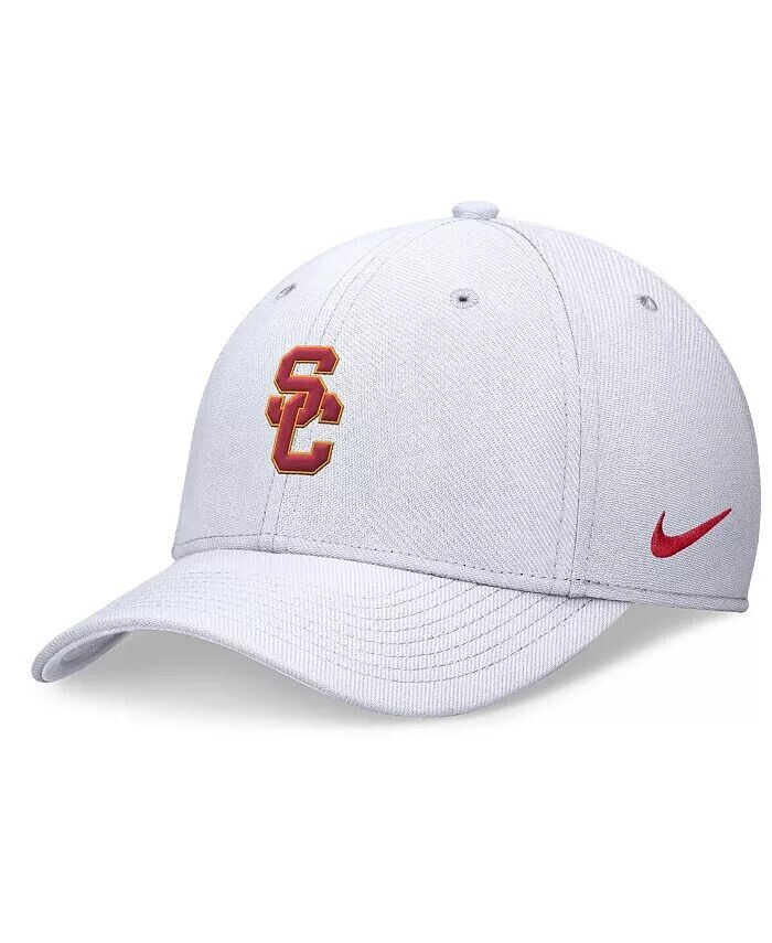 Мужская белая кепка с галочкой USC Trojans 2024 On-Field Nike, белый 
Мужская белая кепка с галочкой USC Trojans 2024 On-Field Nike, белый