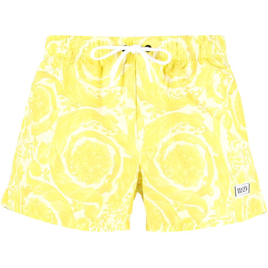 Барокко-принтованные плавки на шнурке VERSACE, желтые
Барокко-принтованные плавки на шнурке VERSACE, желтые