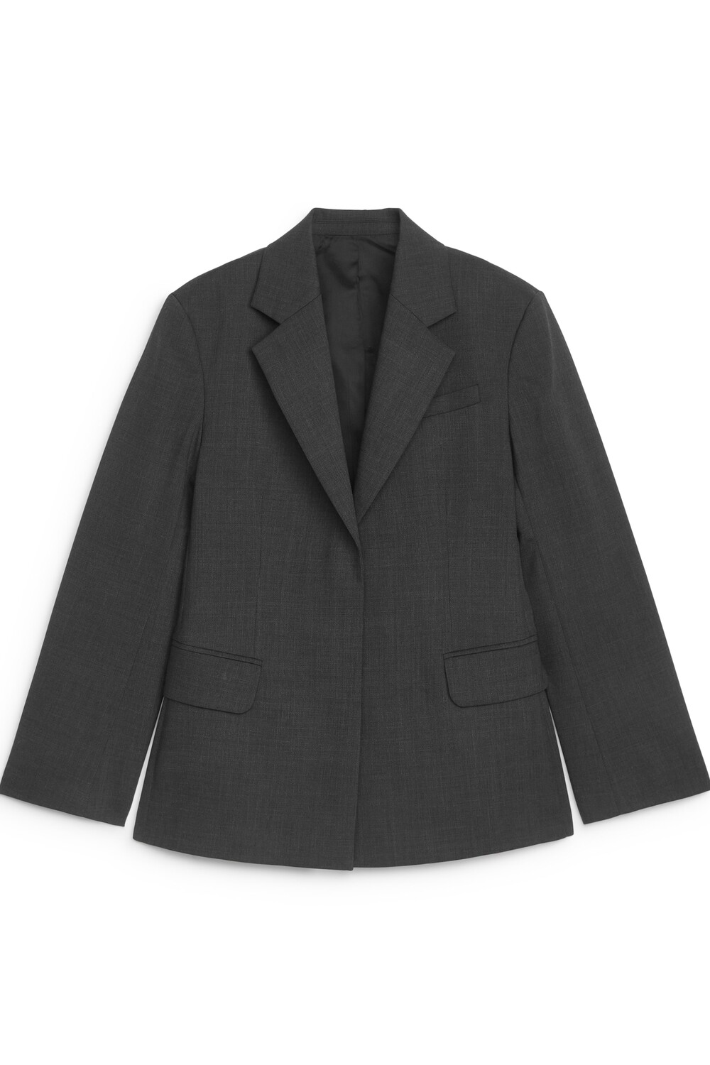 Узкий однобортный пиджак Arket, серый
Узкий однобортный пиджак Arket, серый
