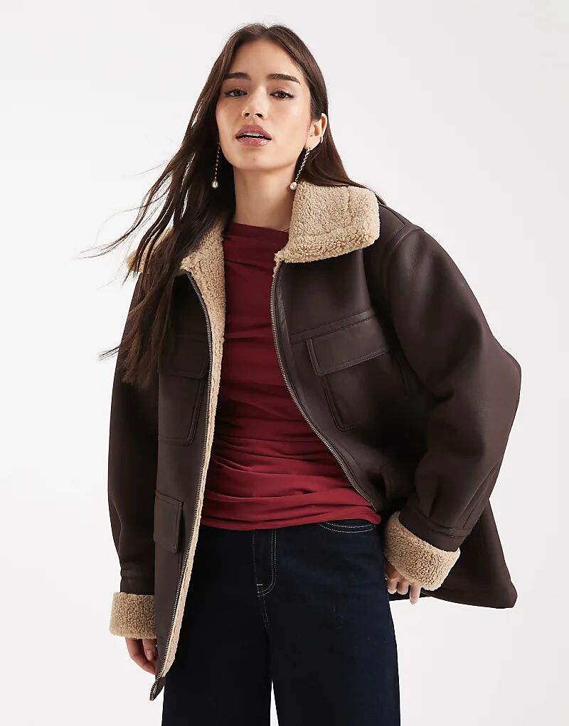 Куртка средней длины из искусственной кожи ASOS DESIGN шоколадного цвета
Куртка средней длины из искусственной кожи ASOS DESIGN шоколадного цвета