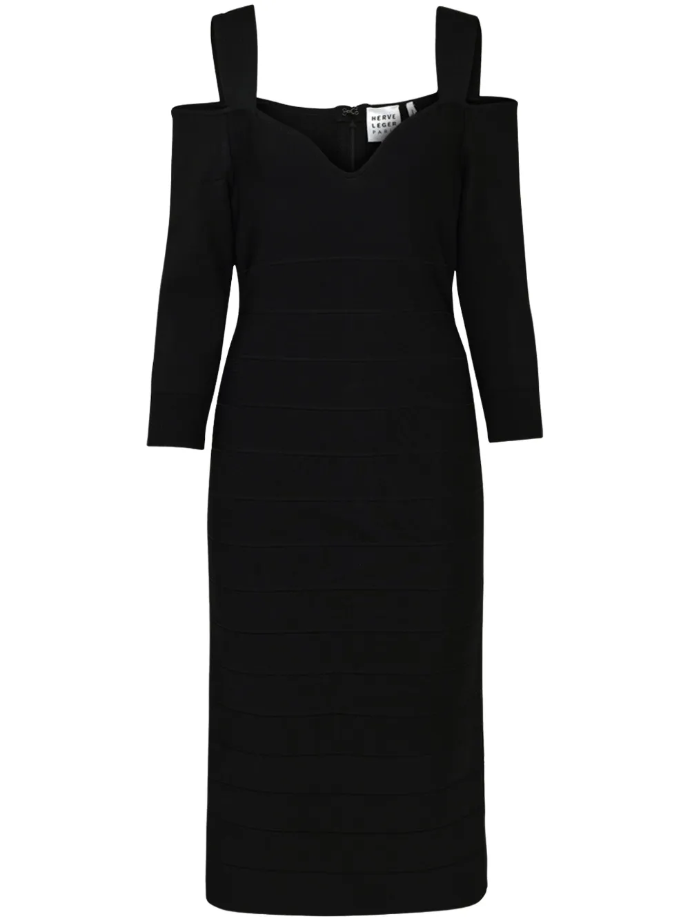 Платье миди с открытыми плечами Hervé Léger, черный
Платье миди с открытыми плечами Hervé Léger, черный