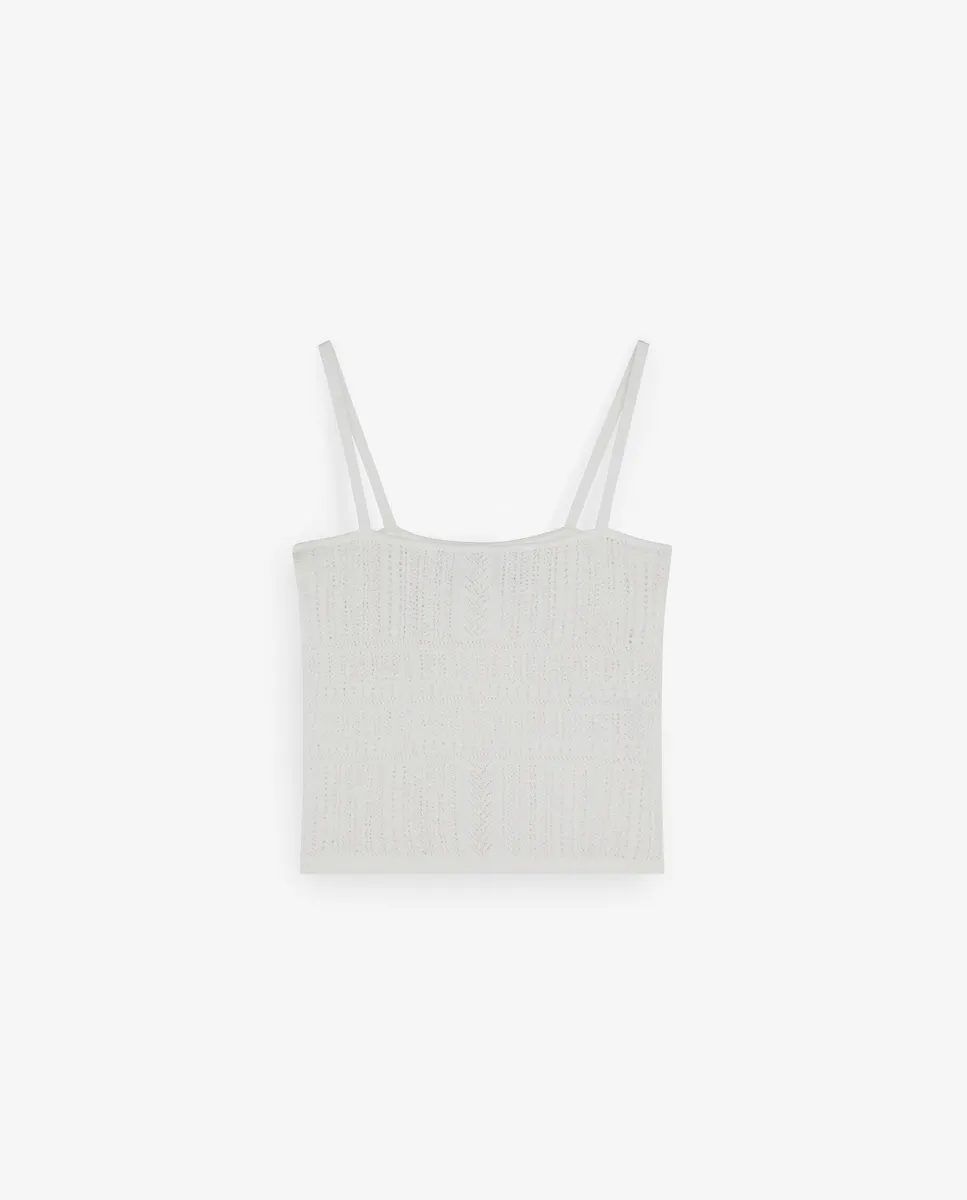 Женский трикотажный топ с вырубной головкой Scalpers, белый
Женский трикотажный топ с вырубной головкой Scalpers, белый