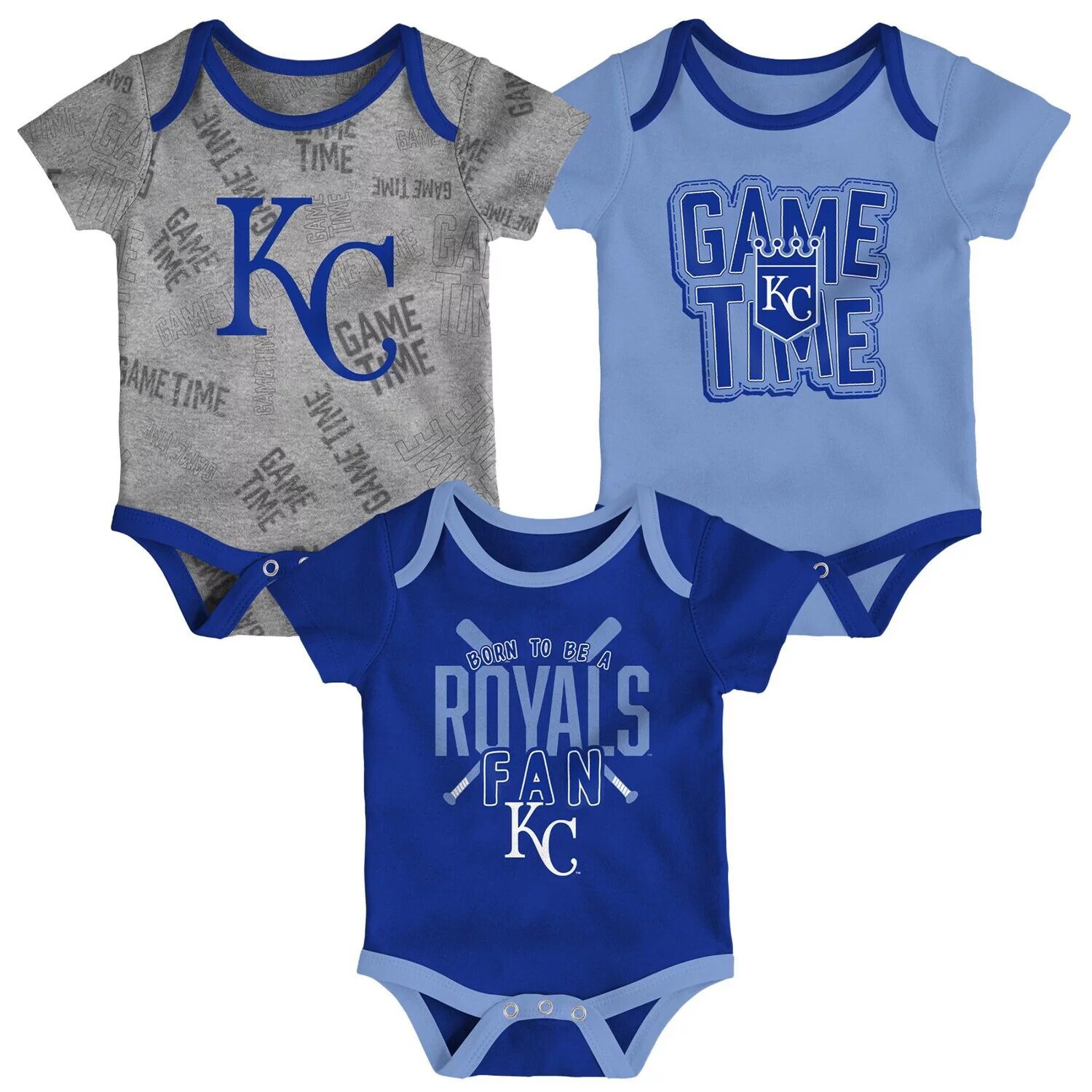 Комплект боди из трех частей для новорожденных и младенцев Kansas City Royals Royal/Голубой/серый с меланжевым отливом Game Time Outerstuff
Комплект боди из трех частей для новорожденных и младенцев Kansas City Royals Royal/Голубой/серый с меланжевым отливом Game Time Outerstuff