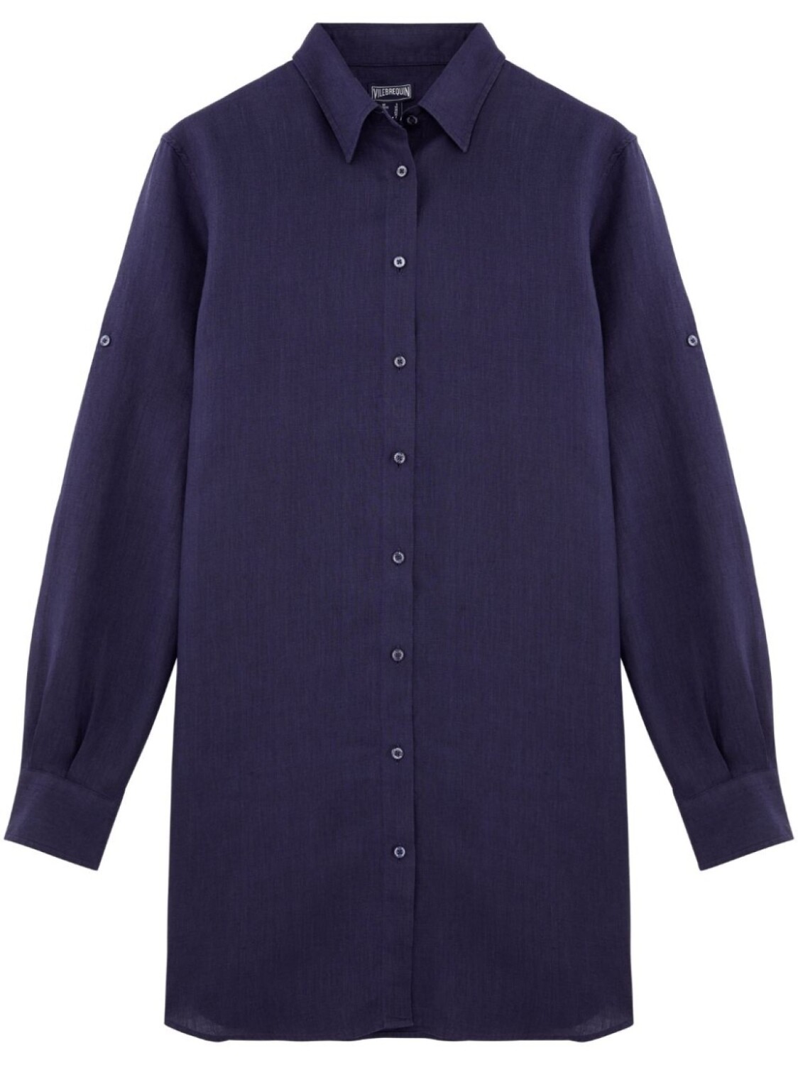 Vilebrequin ароматная льняная рубашка мини-платье, синий 
Vilebrequin ароматная льняная рубашка мини-платье, синий