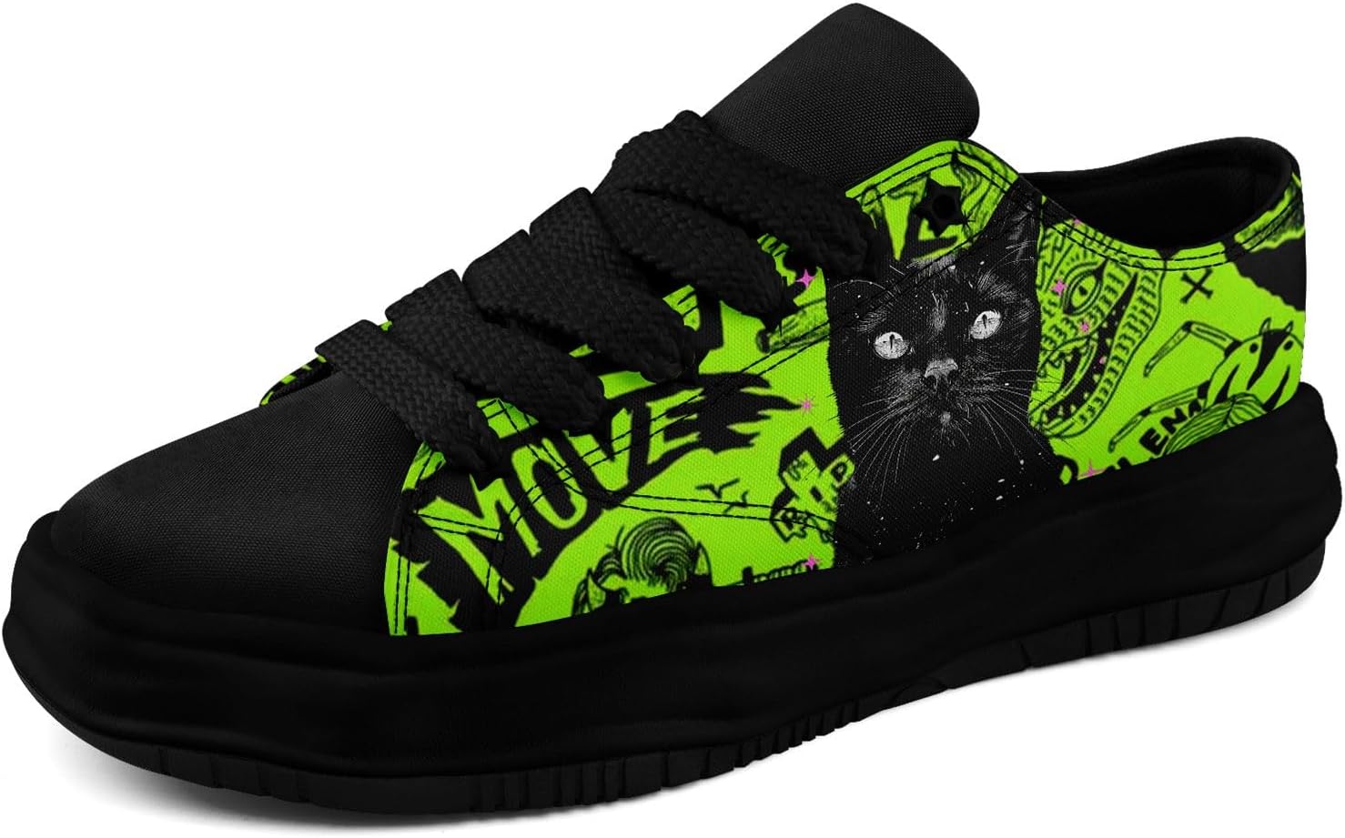 Кеды с готическим принтом черепа для мужчин и женщин - низкие кеды из ткани с резиновой подошвой EVA, панк-стритвир мода Awsole, черный
Кеды с готическим принтом черепа для мужчин и женщин - низкие кеды из ткани с резиновой подошвой EVA, панк-стритвир мода Awsole, черный