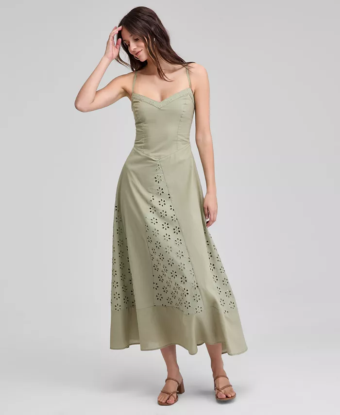 Женское макси-платье с кружевными вставками и расклешенными клиньями And Now This, зеленый
Женское макси-платье с кружевными вставками и расклешенными клиньями And Now This, зеленый