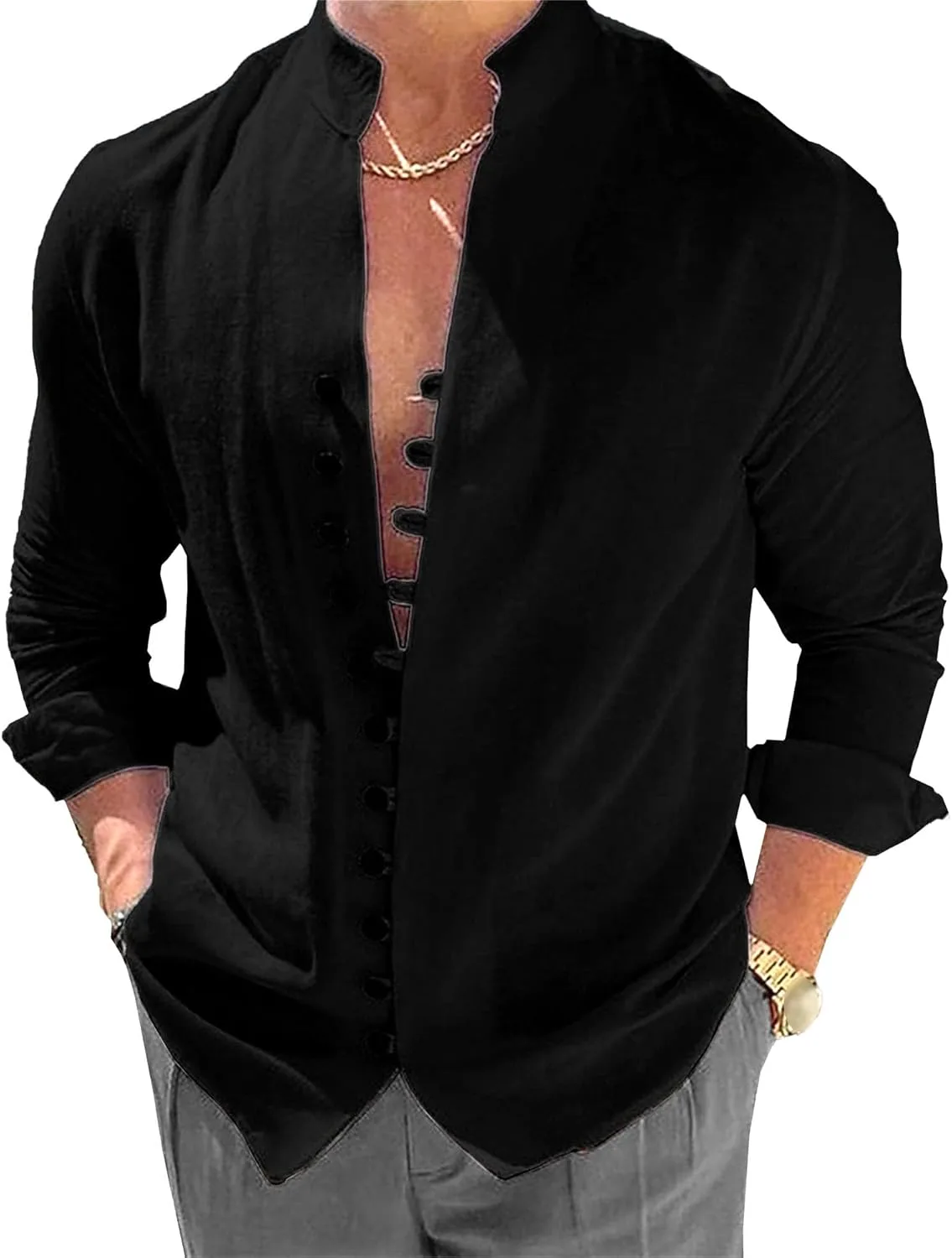 Мужская хлопковая льняная кардиган-рубашка с отложным воротником Zylphorix
Мужская хлопковая льняная кардиган-рубашка с отложным воротником Zylphorix