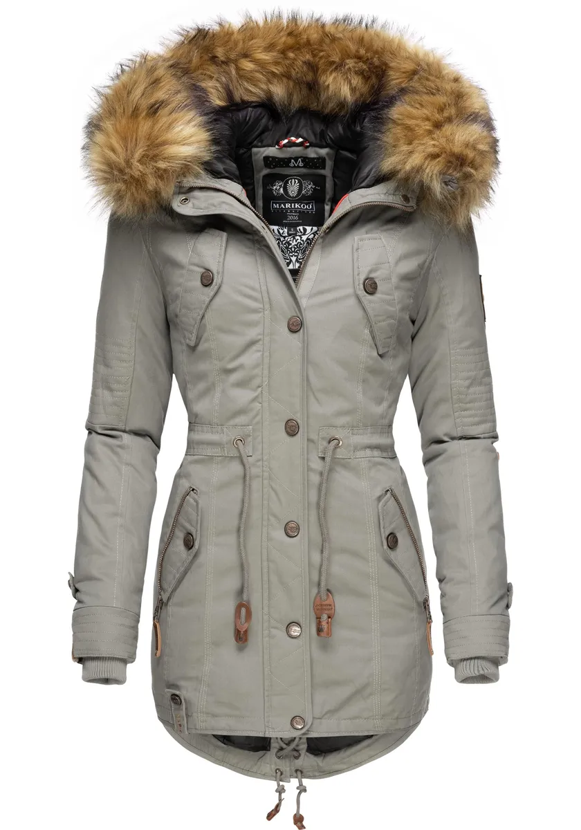 Зимнее пальто Marikoo "La Viva Prc", стильная зимняя парка со съемным искусственным мехом, серый
Зимнее пальто Marikoo "La Viva Prc", стильная зимняя парка со съемным искусственным мехом, серый