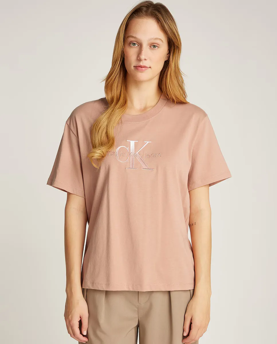 Женская футболка с короткими рукавами и монограммой Calvin Klein Jeans, коричневый
Женская футболка с короткими рукавами и монограммой Calvin Klein Jeans, коричневый