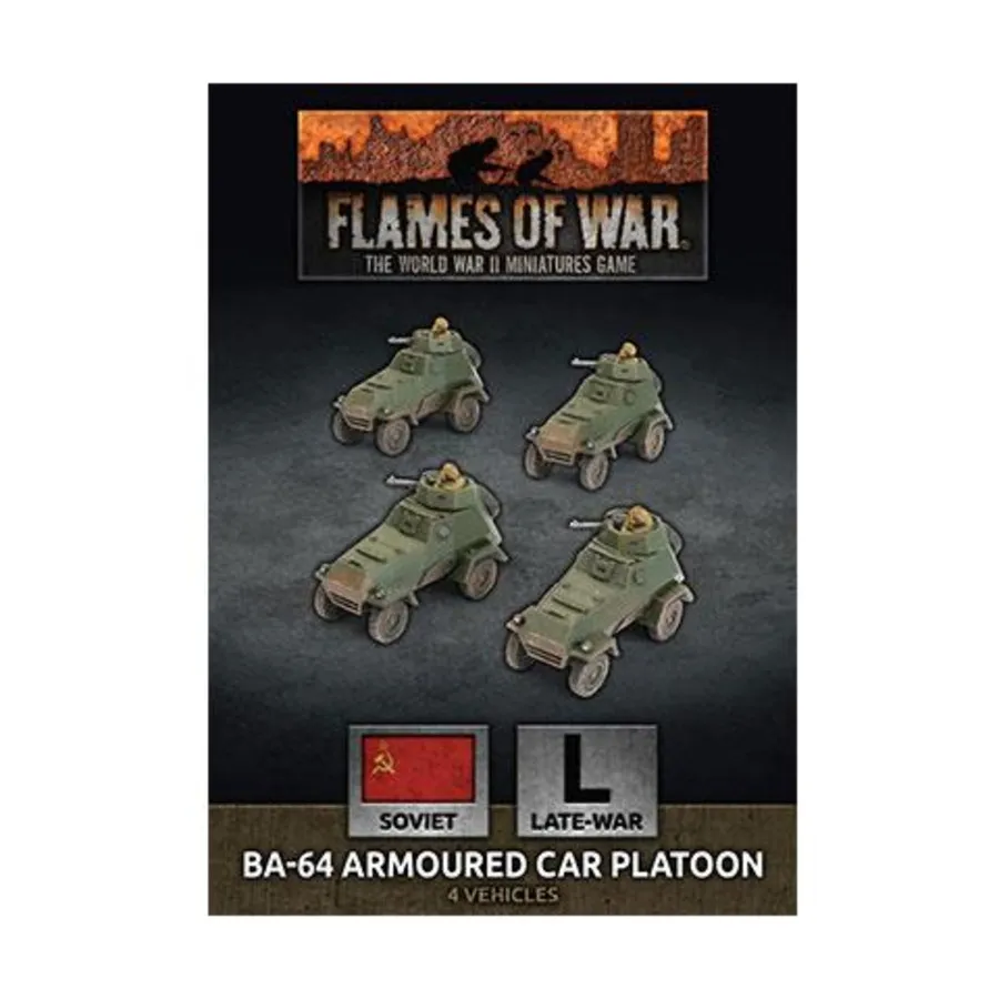 Взвод бронеавтомобиля БА-64 - поздний (пластик), Flames of War - WWII - Soviet - Vehicles (4th Edition)
Взвод бронеавтомобиля БА-64 - поздний (пластик), Flames of War - WWII - Soviet - Vehicles (4th Edition)