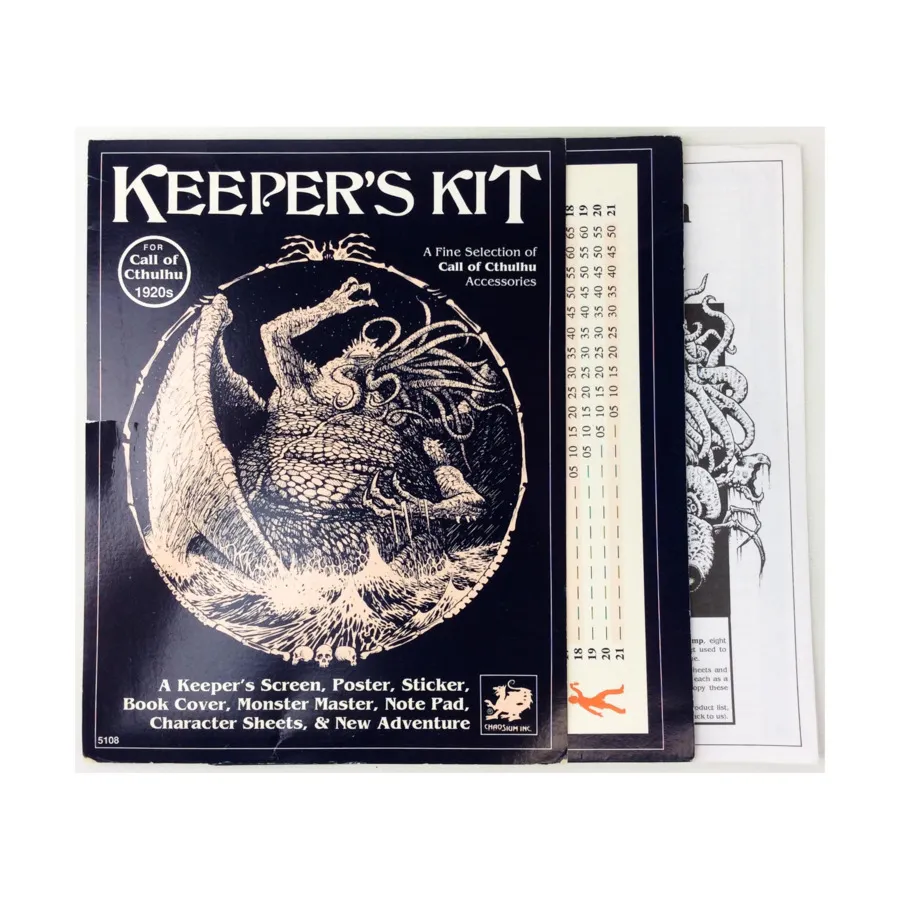Keeper's Kit w/The Dead-Man Stomp (Screen & Adventure Only), Call of Cthulhu - Gaming Aids & Accessories (Chaosium), мягкая обложка
Keeper's Kit w/The Dead-Man Stomp (Screen & Adventure Only), Call of Cthulhu - Gaming Aids & Accessories (Chaosium), мягкая обложка