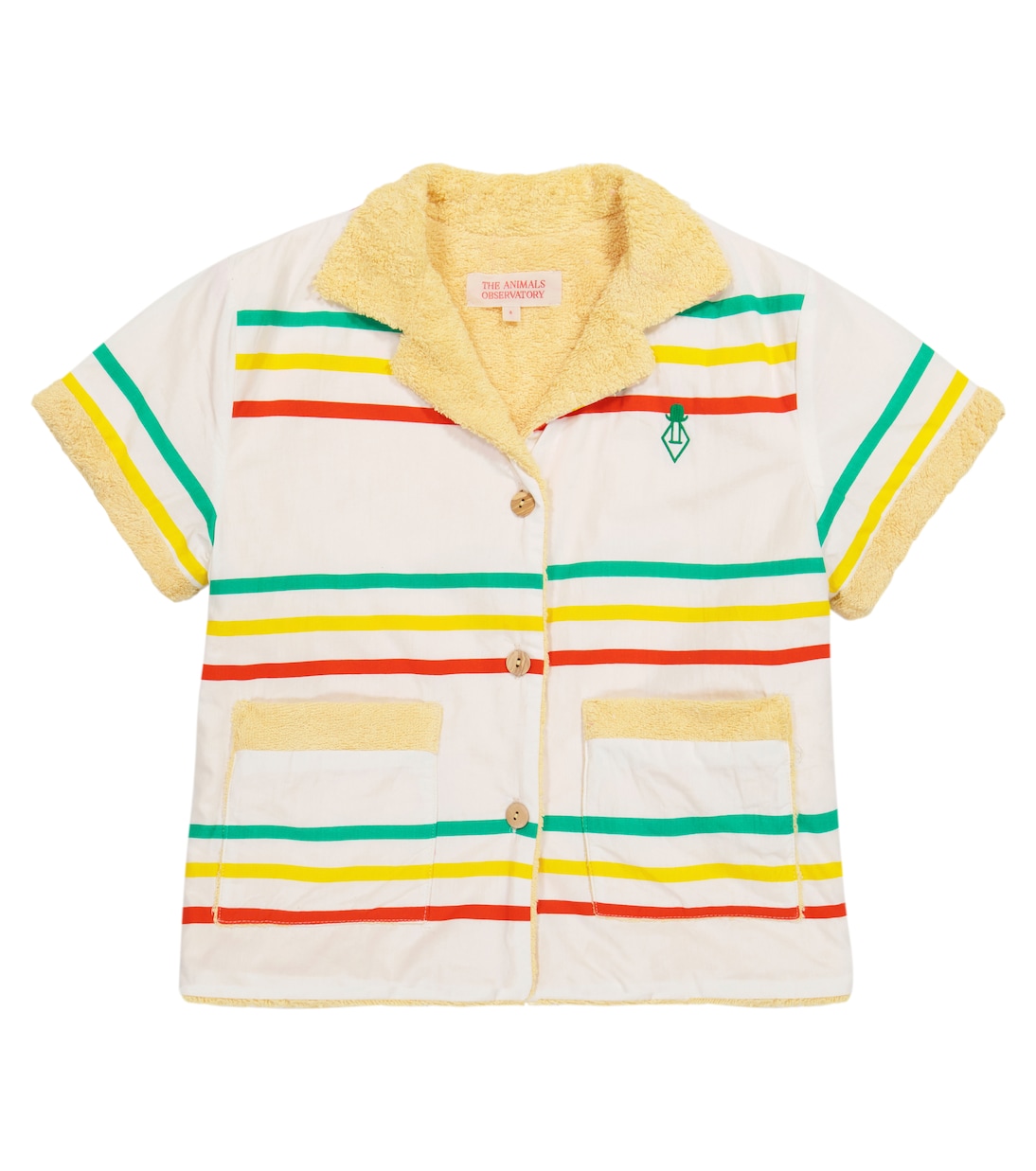 Куртка-рубашка из китового хлопка The Animals Observatory, White + Yellow 
Куртка-рубашка из китового хлопка The Animals Observatory, White + Yellow