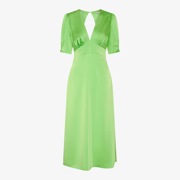 Платье миди Omnes Odette с v-образным вырезом, лайм 
Платье миди Omnes Odette с v-образным вырезом, лайм