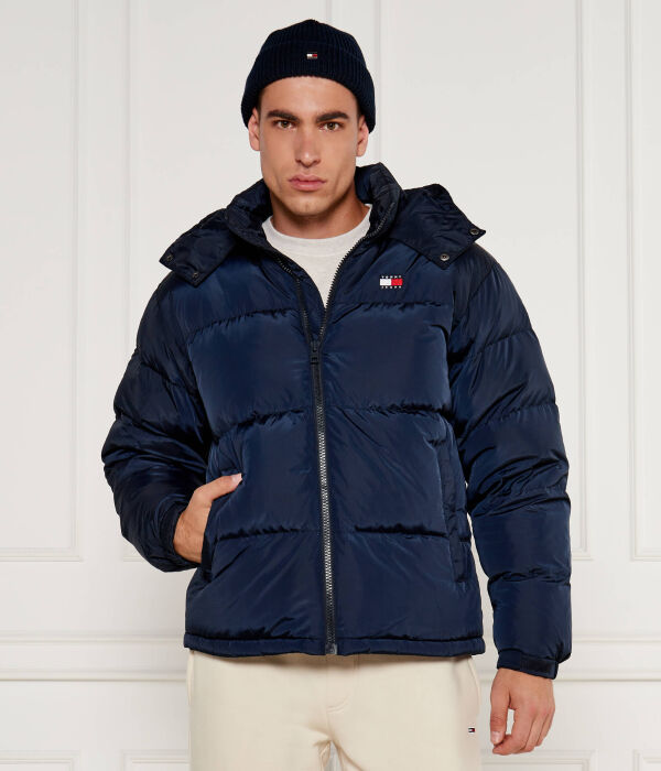 Пуховик мужской Tommy Jeans Аляска свободной посадки с капюшоном, синий 
Пуховик мужской Tommy Jeans Аляска свободной посадки с капюшоном, синий