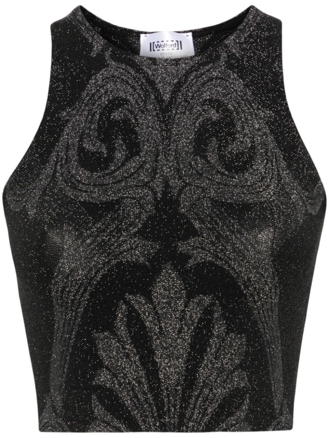 Жаккардовый укороченный топ с цветочным узором и эффектом металлик Wolford, черный
Жаккардовый укороченный топ с цветочным узором и эффектом металлик Wolford, черный