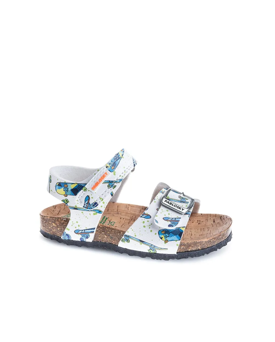 Детские сандалии из переработанных материалов на липучках Pablosky, белый
Детские сандалии из переработанных материалов на липучках Pablosky, белый