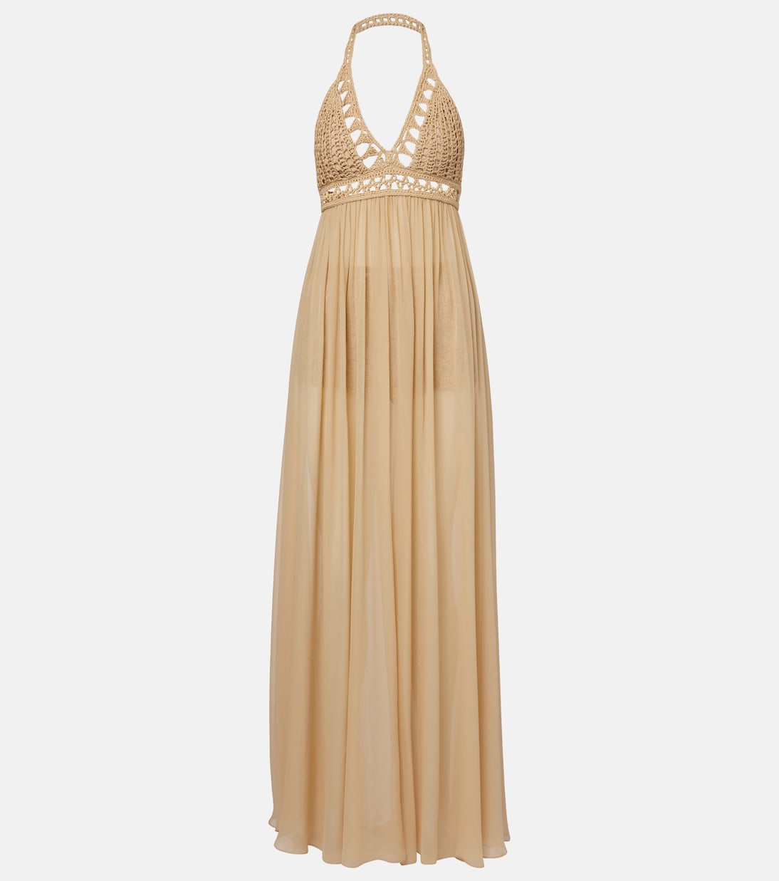 Длинное платье из хлопка и шелка, связанное крючком Elie Saab, Elephant Grey
Длинное платье из хлопка и шелка, связанное крючком Elie Saab, Elephant Grey