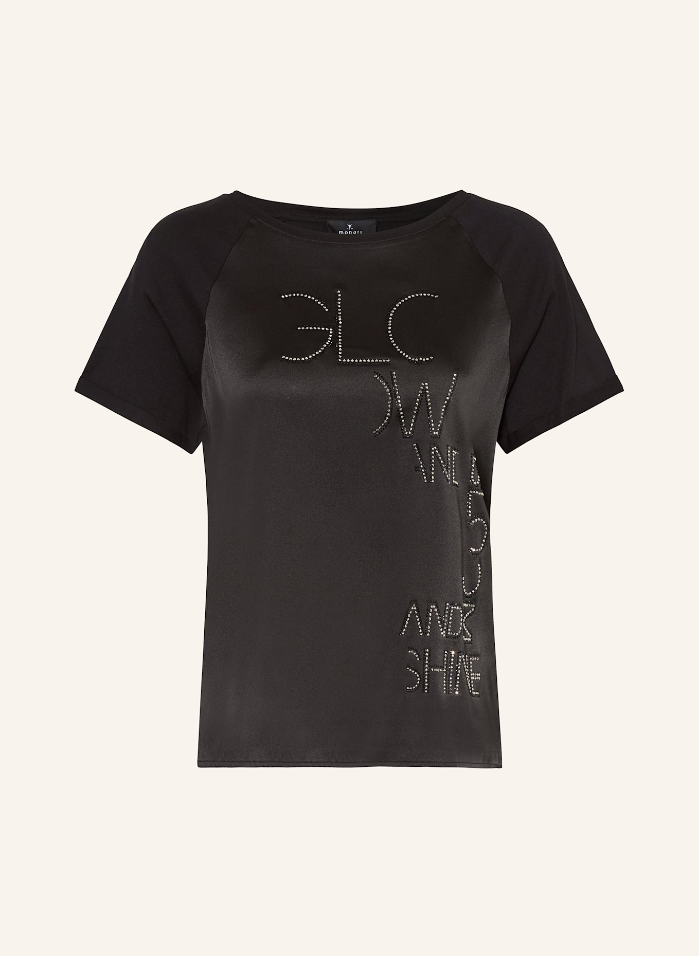 Футболка с драгоценными камнями Monari, черный 
Футболка с драгоценными камнями Monari, черный