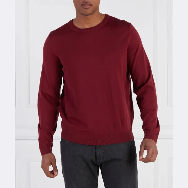 Шерстяной свитер узкого кроя Leno-p Boss, бургунди 
Шерстяной свитер узкого кроя Leno-p Boss, бургунди