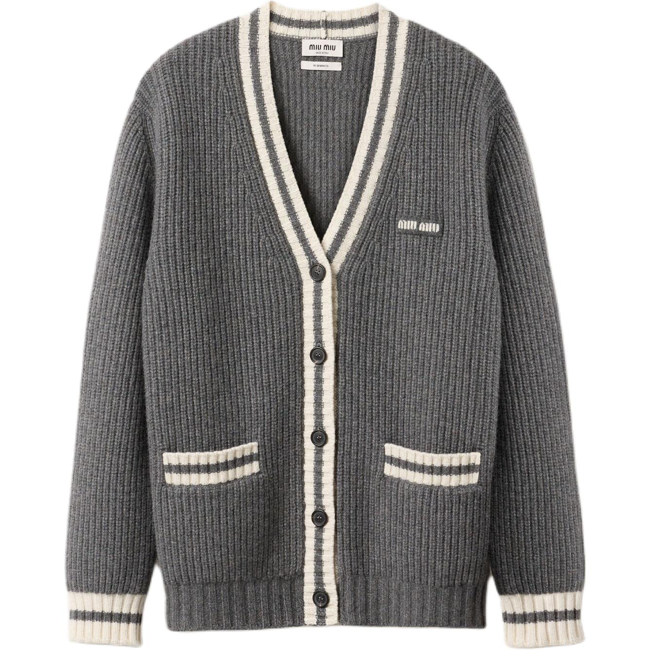 MIU MIU Кардиган из шёлка и кашемира, шиферно-серый
MIU MIU Кардиган из шёлка и кашемира, шиферно-серый