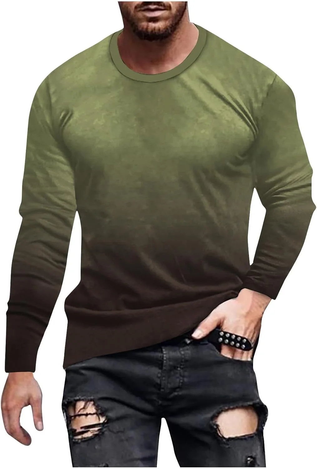 Мужская футболка с длинным рукавом Casual Ombre Color Loose Fit Graphic Tee
Мужская футболка с длинным рукавом Casual Ombre Color Loose Fit Graphic Tee
