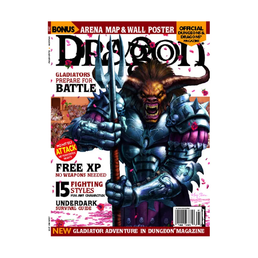 Журнал #303 "15 Fighting Styles, Gladiator Arena Map Poster", Dragon Magazine #301 - #359
Журнал #303 "15 Fighting Styles, Gladiator Arena Map Poster", Dragon Magazine #301 - #359