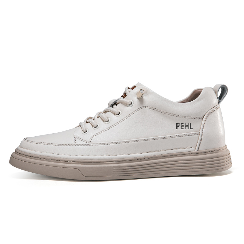 PEHL Мужские низкие скейтбордские кеды с бежевым кожаным верхом, цвет Beige Leather Upper 
PEHL Мужские низкие скейтбордские кеды с бежевым кожаным верхом, цвет Beige Leather Upper