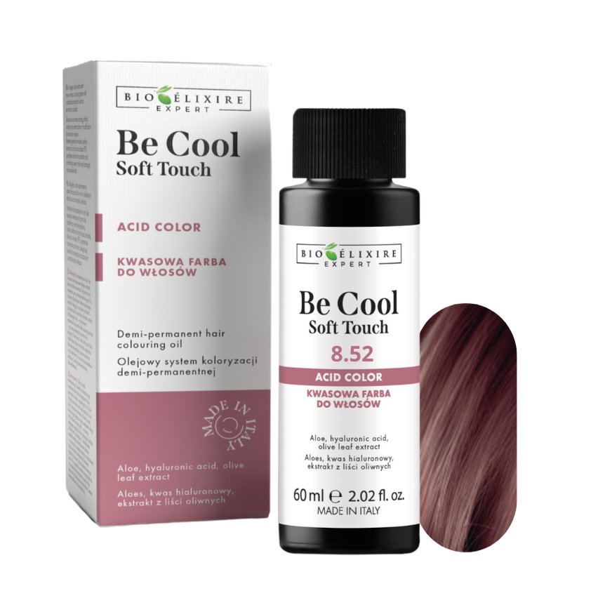 BIOELIXIRE Кислотная краска для волос Be Cool SOFT TOUCH - 8.52 Светло-ирисовый блонд красновато-коричневый - 60 мл
BIOELIXIRE Кислотная краска для волос Be Cool SOFT TOUCH - 8.52 Светло-ирисовый блонд красновато-коричневый - 60 мл