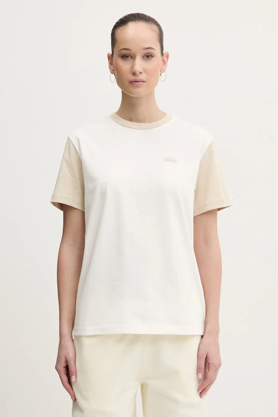 Хлопковая футболка Vans, бежевый
Хлопковая футболка Vans, бежевый