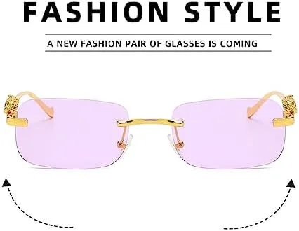 Винтажные солнцезащитные очки без оправы 2027 года для женщин и мужчин, для путешествий и вождения, с металлическим рисунком в виде головы леопарда MTZJH, Silver Blue
Винтажные солнцезащитные очки без оправы 2027 года для женщин и мужчин, для путешествий и вождения, с металлическим рисунком в виде головы леопарда MTZJH, Silver Blue