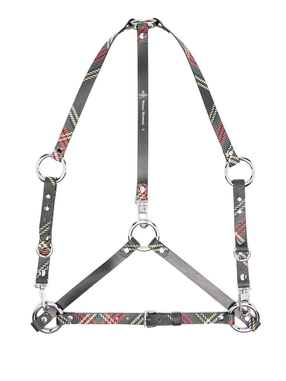 Кожаный ремень с клетчатым узором и заклепками Vivienne Westwood, черный
Кожаный ремень с клетчатым узором и заклепками Vivienne Westwood, черный