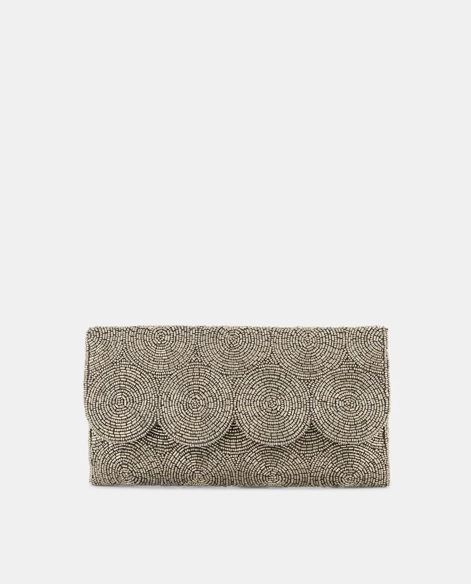 Праздничный клатч с бусинами Latouche, серебряный 
Праздничный клатч с бусинами Latouche, серебряный