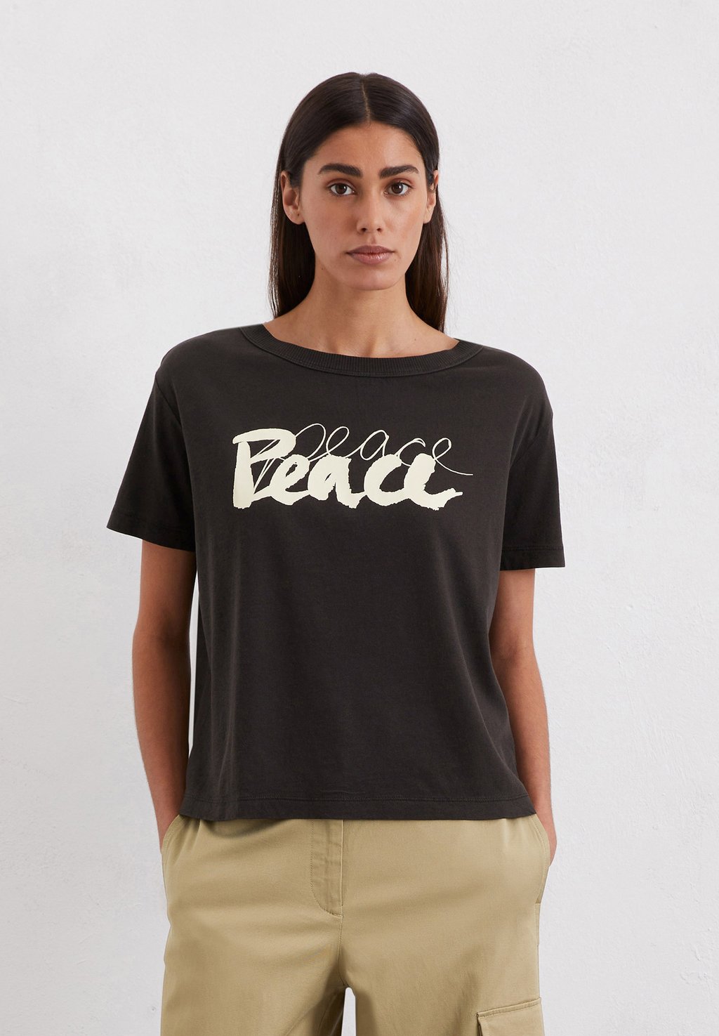 Футболка с принтом REGULAR Marc O'Polo, черный 
Футболка с принтом REGULAR Marc O'Polo, черный