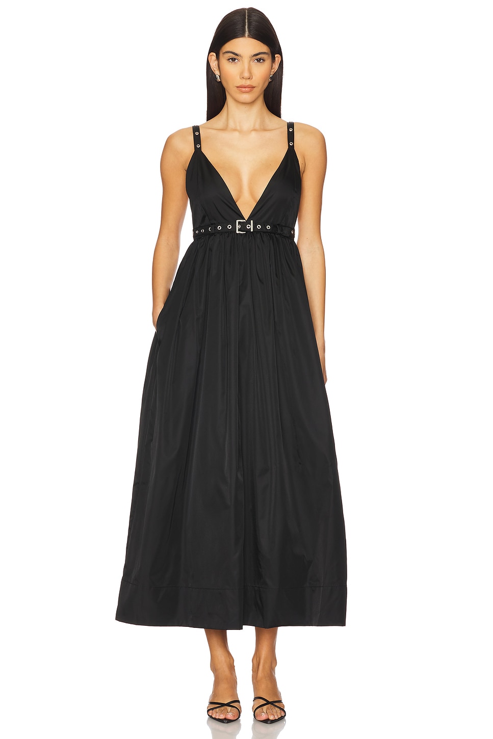 Платье из нейлона duchesse на бретелях Ganni, черный
Платье из нейлона duchesse на бретелях Ganni, черный