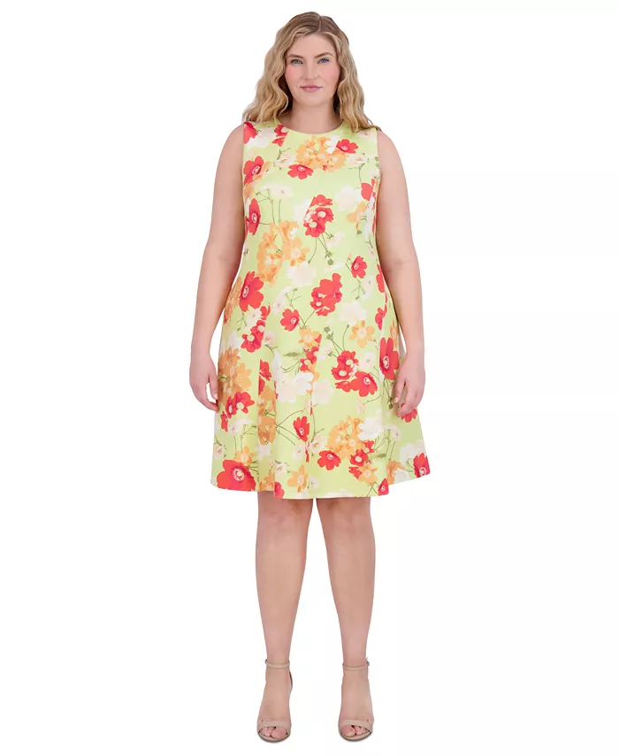 Платье больших размеров с цветочным принтом, облегающее и расклешенное Vince Camuto, зеленый
Платье больших размеров с цветочным принтом, облегающее и расклешенное Vince Camuto, зеленый